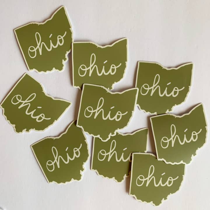 Ohio Klistermärke - Die-Cut Vinyl OH State Souvenir för wholesale av Made by Nilina