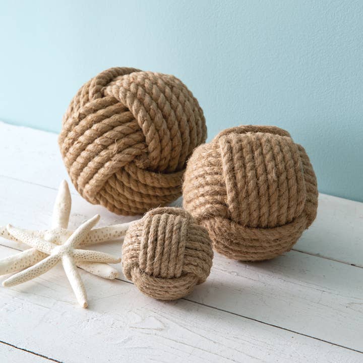 CTW Home Collection - Wholesale Decorative Tabletop Object - Set of Three Nautical Rope Balls
