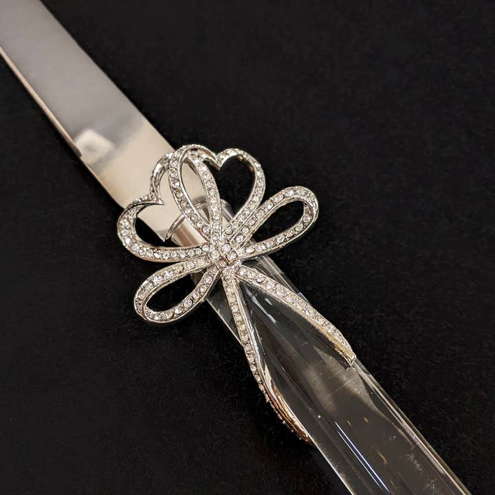 Collection by Nouvelle - Wholesale Serving Utensil - Cake Server Set with Crystal Bow Design1