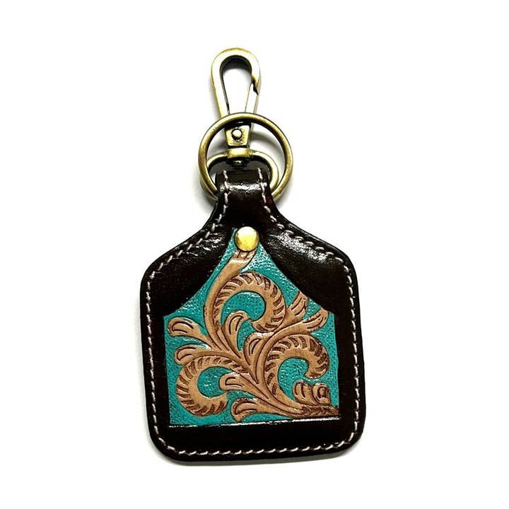 WESTERN DRUCK ECHTES LEDER RINDERMARKEN-SCHLÜSSELANHÄNGER für den Großhandel von Snowing West