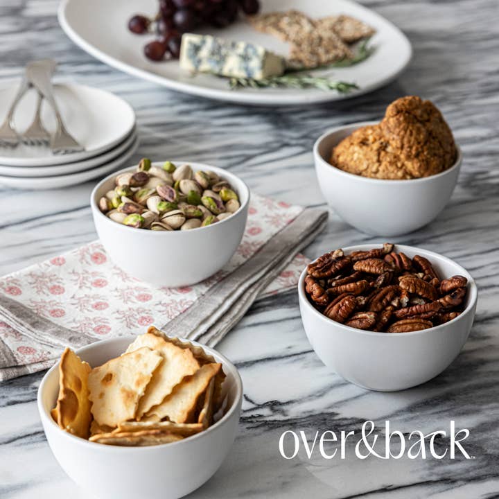 Fog Blue Mini Stoneware Bowls Hosting Essential– Set of 4, 9oz for wholesale on Faire8