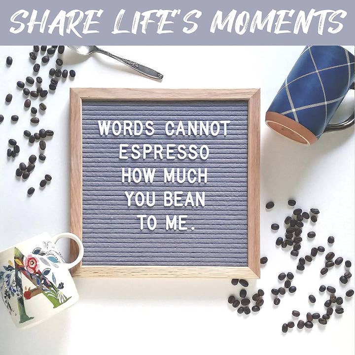 Felt Like Sharing - Wholesale Sign - Gray Felt Letter Board - 10x10 Inches4