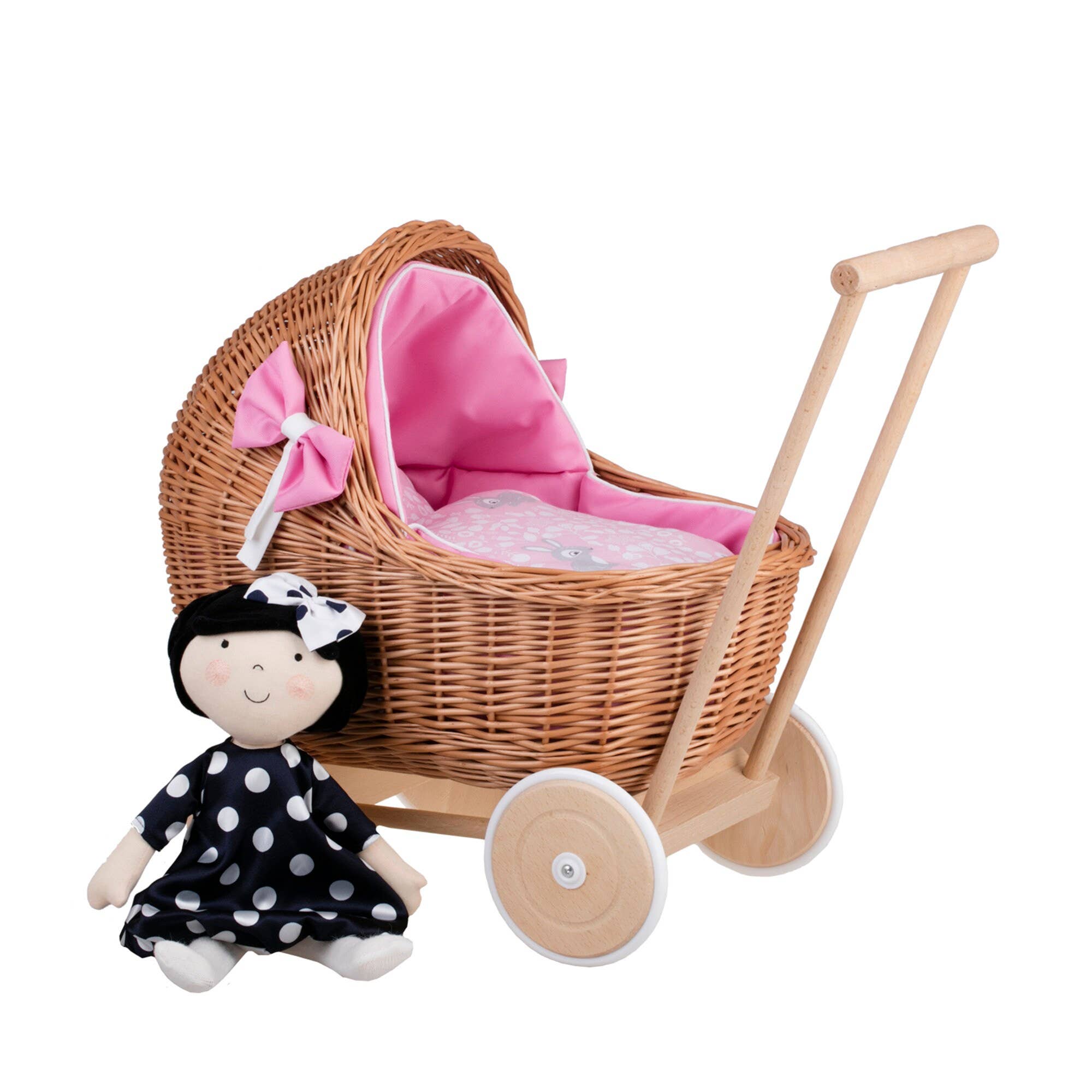 The Wicker Stories - Wholesale Doll Accessory Kit - Kids - Handmade Natural Wicker Baby Carriage, Wicker3