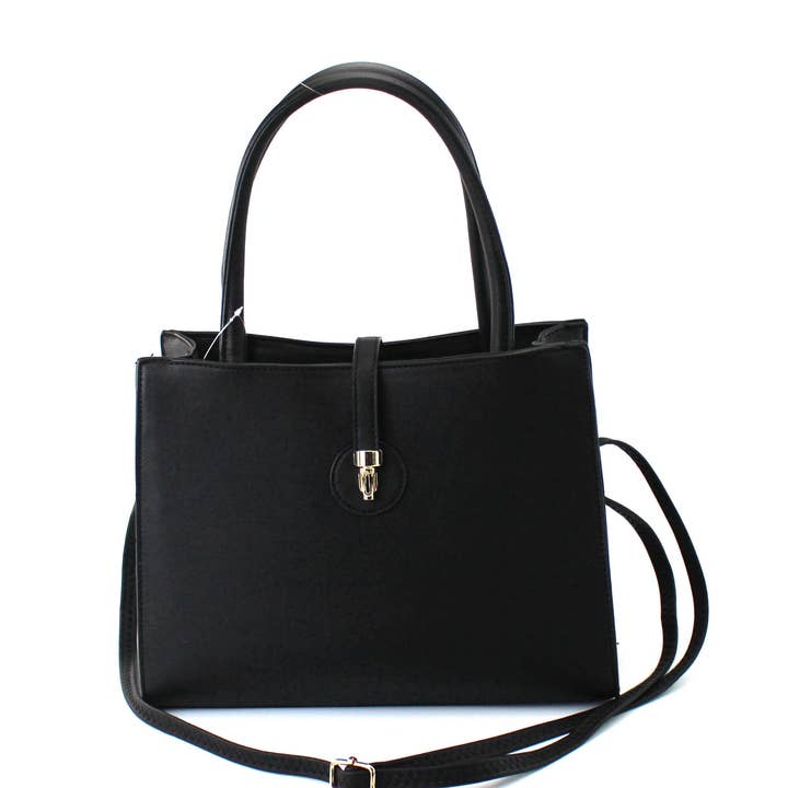 AR New York - Wholesale Top Handle Bag - Women's - 7870 - PU Bag With Golden Metal Clips