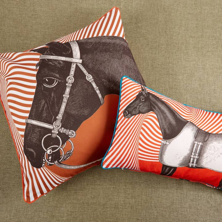 THOMASPAUL - Vente Coussin décoratif - COUSSIN D'EXTÉRIEUR CHEVAL OPTIQUE 12"X20"2