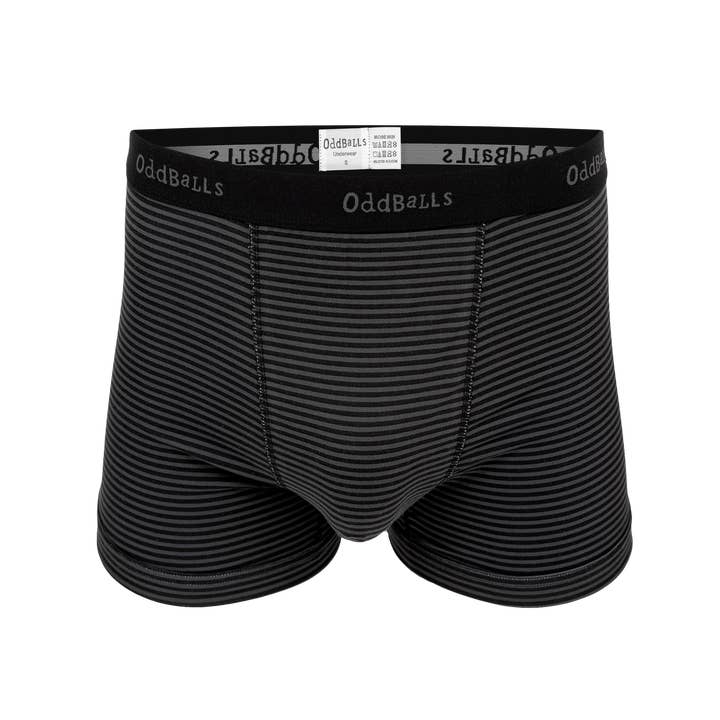 Grey & Black Stripes - Mens Cotton Boxer Shorts for wholesale by OddBalls