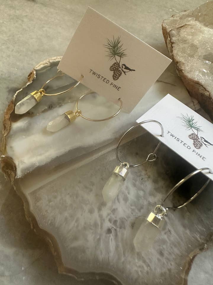 ALCHEMY EARRINGS - rainbow moonstone for wholesale by Twisted Pine Jewelry