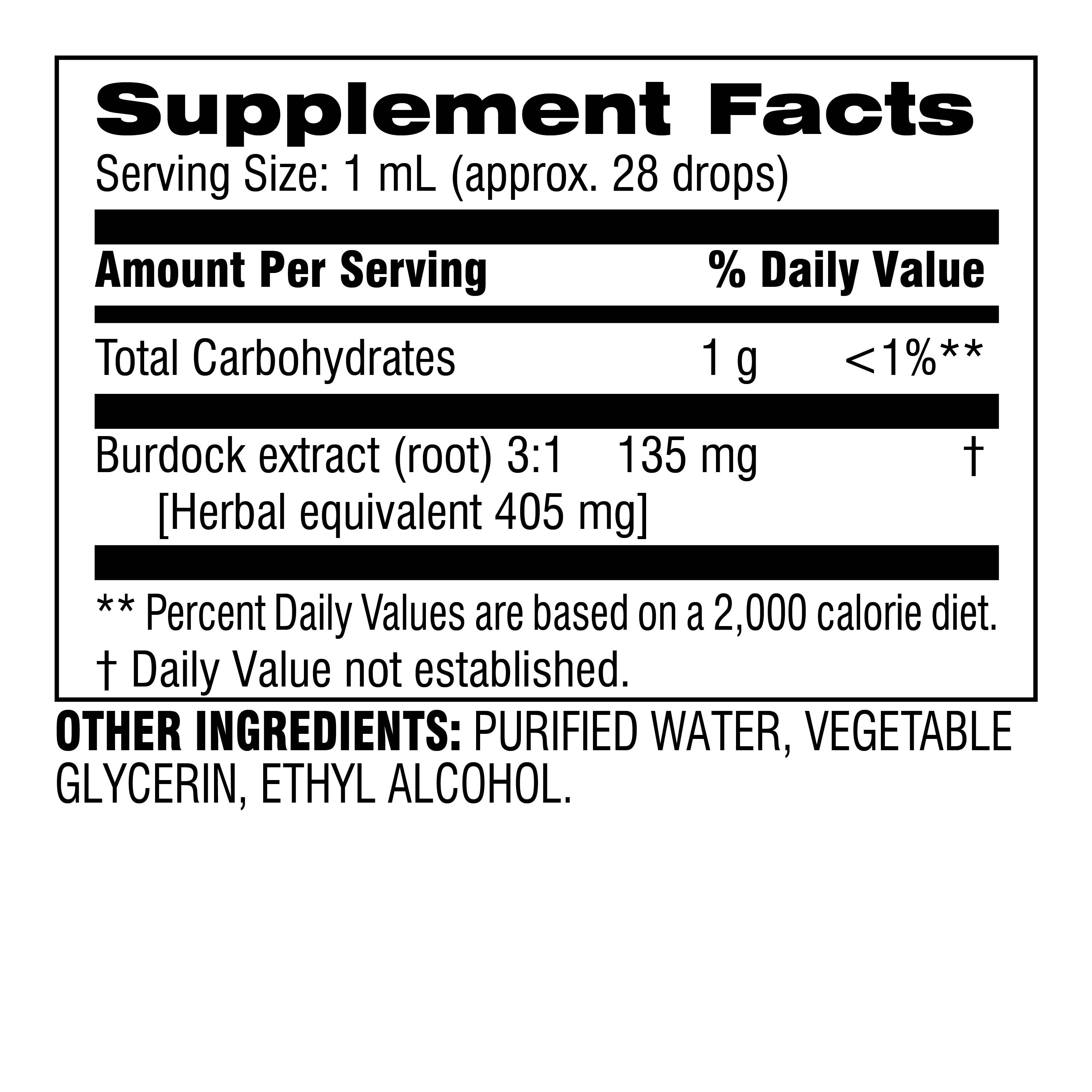 Botanic Choice - Wholesale Oral Supplement/Vitamin - Botanic Choice Burdock Root Liquid Extract - 1 oz1