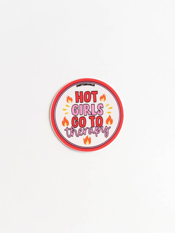 Hot Girls Gaan Naar Therapie Sticker – Zelfzorg Geestelijke Gezondheid voor wholesale door NatterDoodle