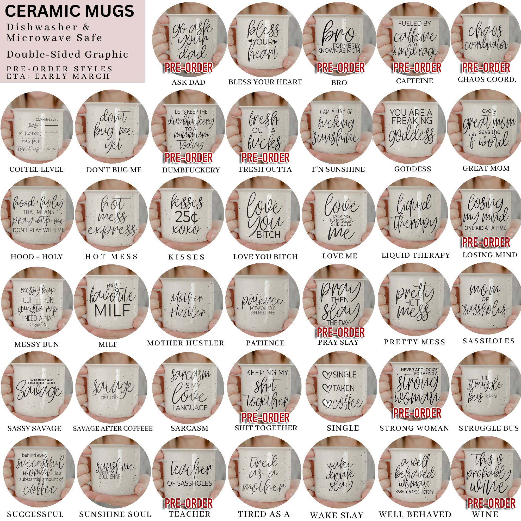 Gia Roma - Wholesale Coffee Mug - Ceramic Coffee Mugs | Funny Drinkware | Mom Mugs Neutral2