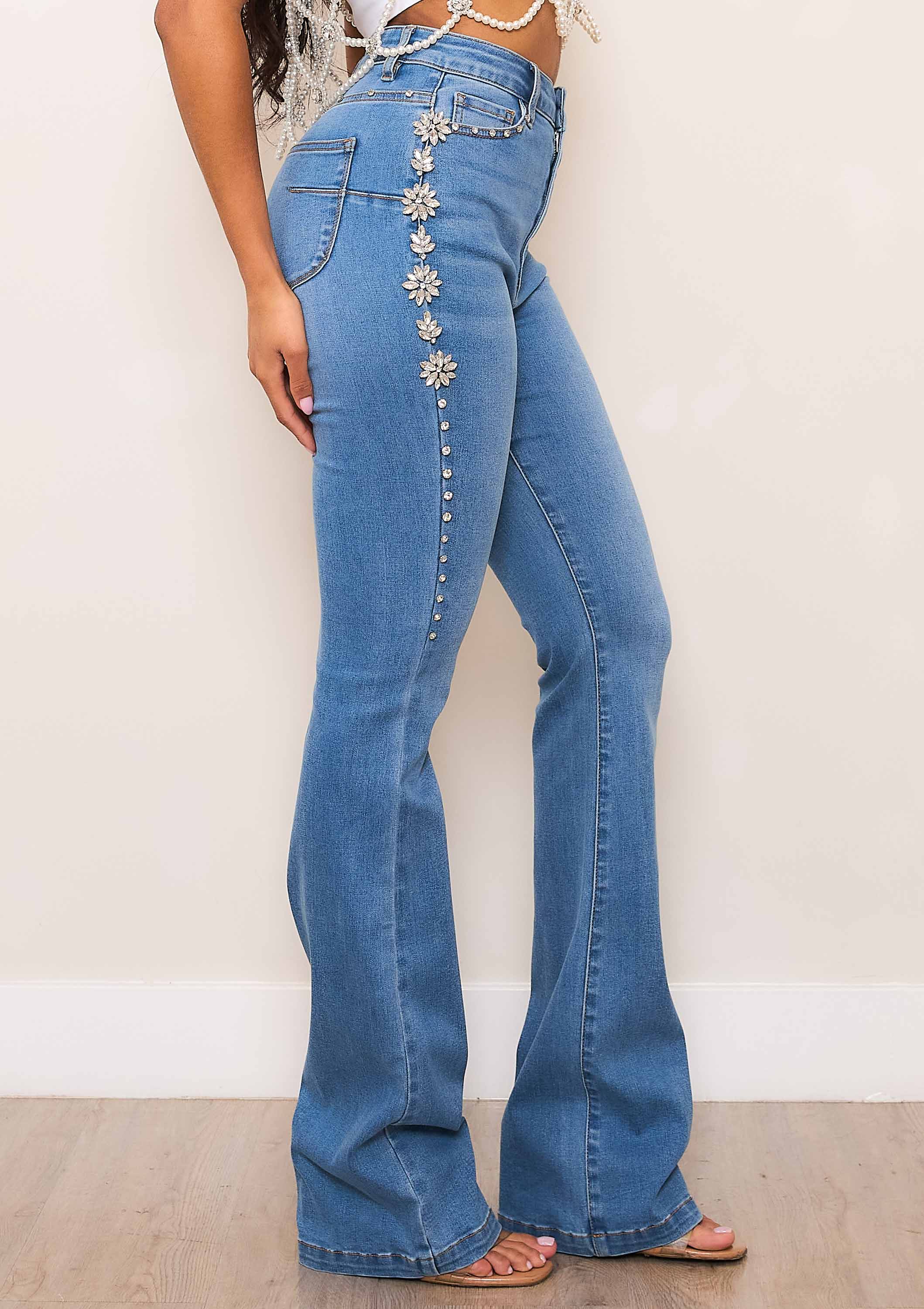 Bootcut Jeans Vibrant Miu Jeans Wholesale Wholesale High-Rise