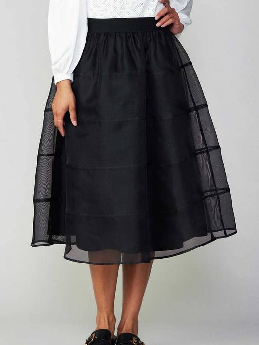 Jupe en organza à volants doublée pour la vente par Current Air