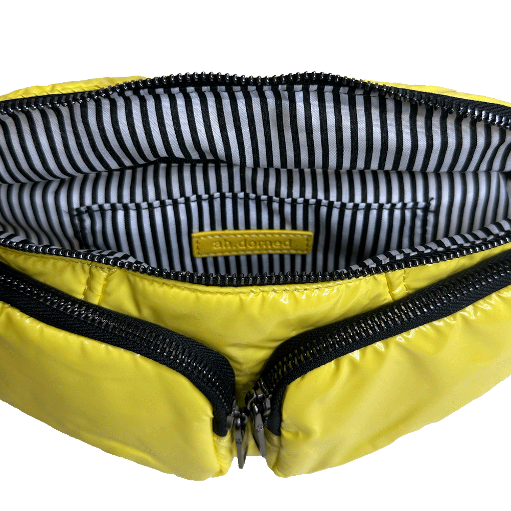 AHDORNED - Wholesale Belt Bag - Women's - Rachel Double Pocket Puffy Sling/Waist Bag w/Black Resin Cha11