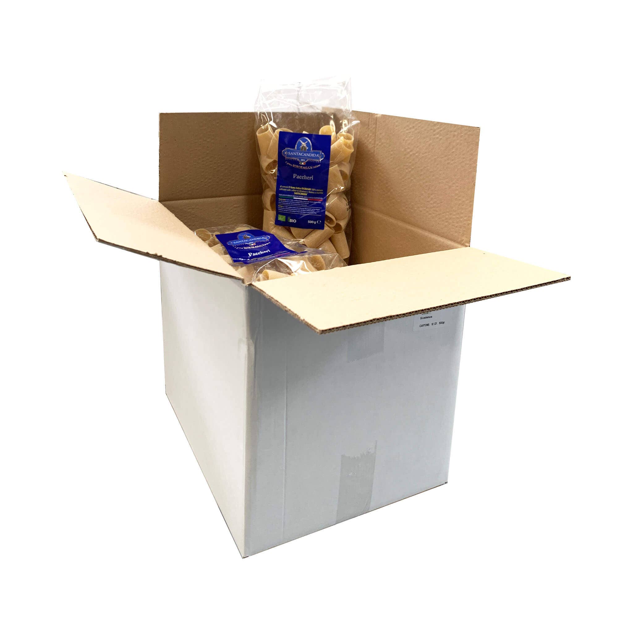 Santacandida Italia SRL – Großhandel Pasta – BOX Bio-Khorasan-Paccheri 10 Stk.1
