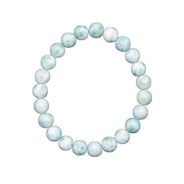 France Mineraux - Wholesale Beaded Bracelet - Larimar bracelet - 8mm ball stones1