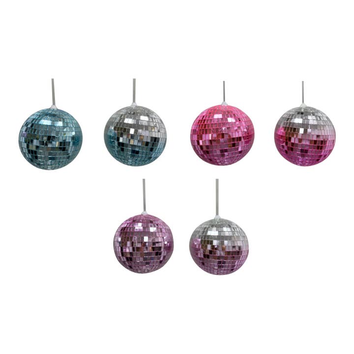Cubby House by Malmar - Wholesale Ornament set - 15cm Mirrored Disco Ball 6 Asstd