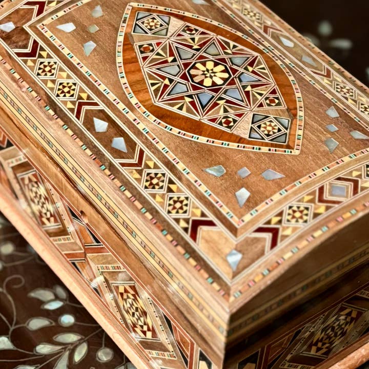 Handcrafted Wooden Mosaic Keepsake Box with Lock & Key – Unique Decorative Storage and other Purchase Wholesale lock boxes. Free Returns & Net 60 Terms on Faire trending on Faire.