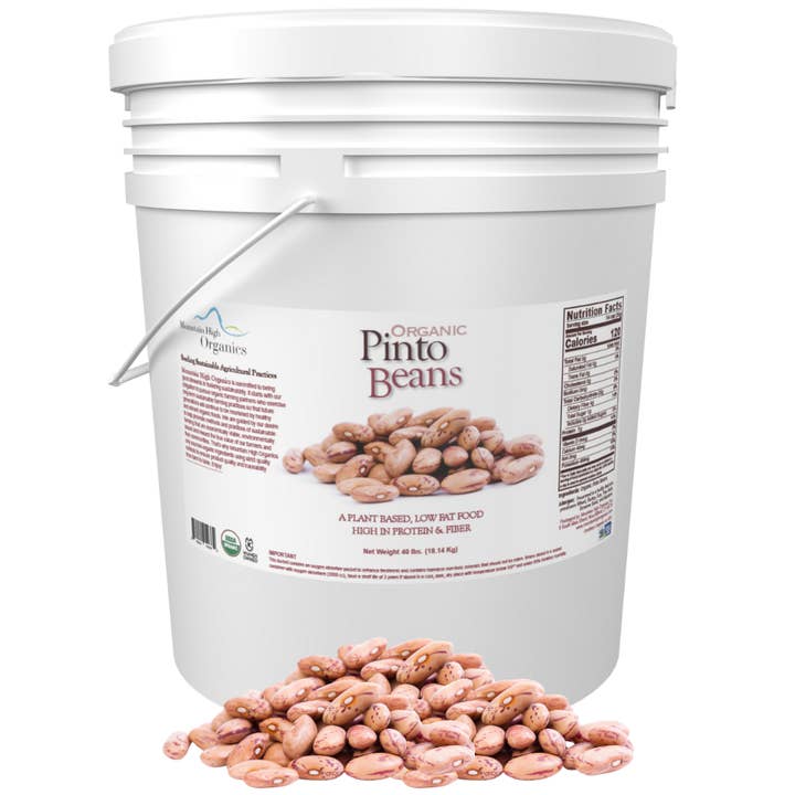 Mountain High Organics - Wholesale Beans - Certified Organic Pinto Beans - 40lb Bucket
