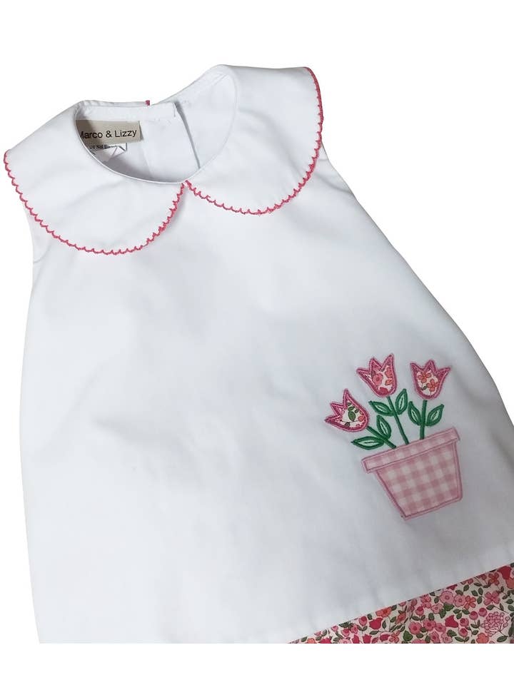 Marco and Lizzy - Wholesale Clothing Set - Baby - Brooke Baby Girl's Applique Diaper Cover Set