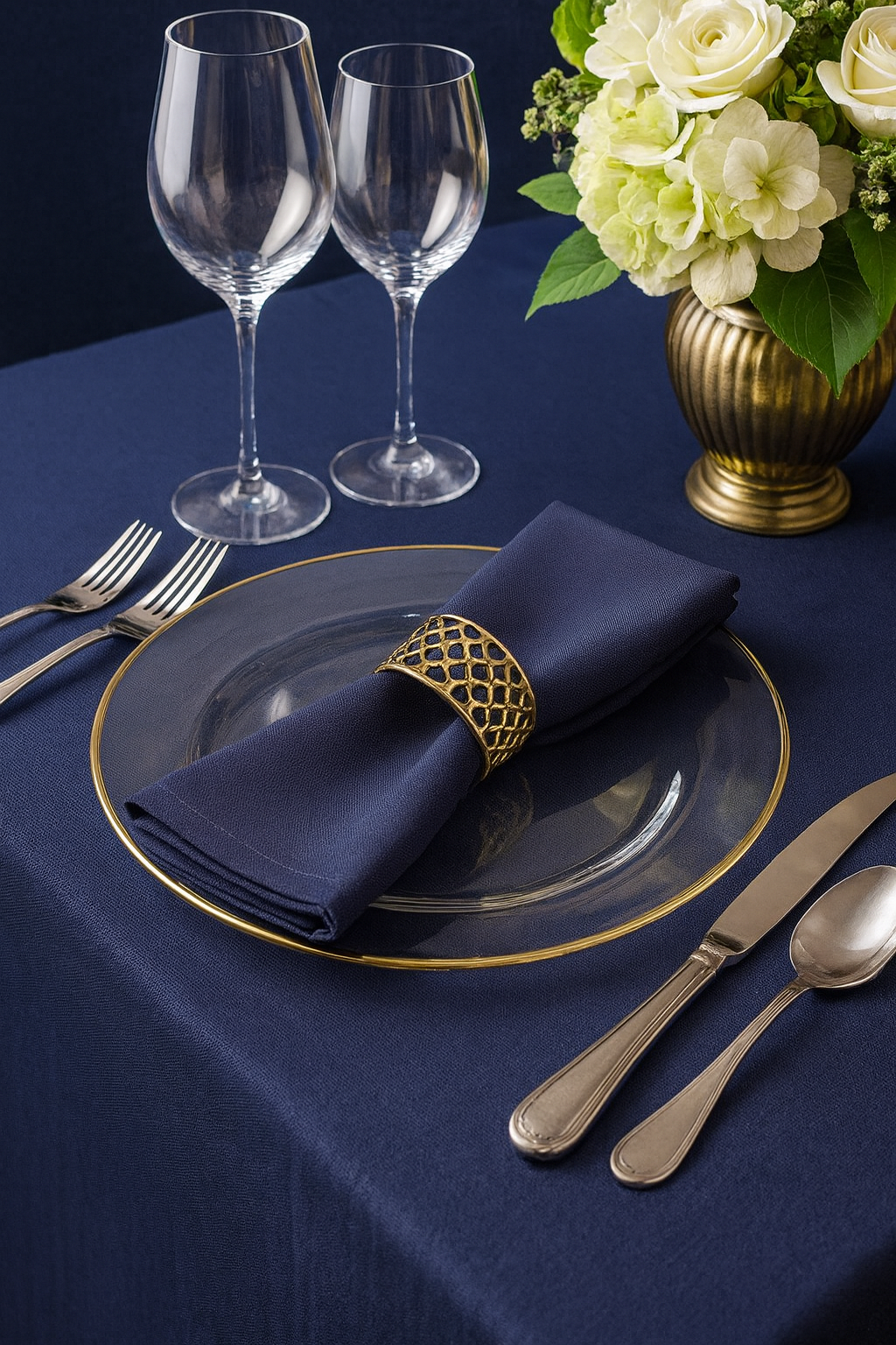 Fennco Styles – wholesale Dinner & cloth napkin – Navy Blue Solid 20" Dinner Napkin0