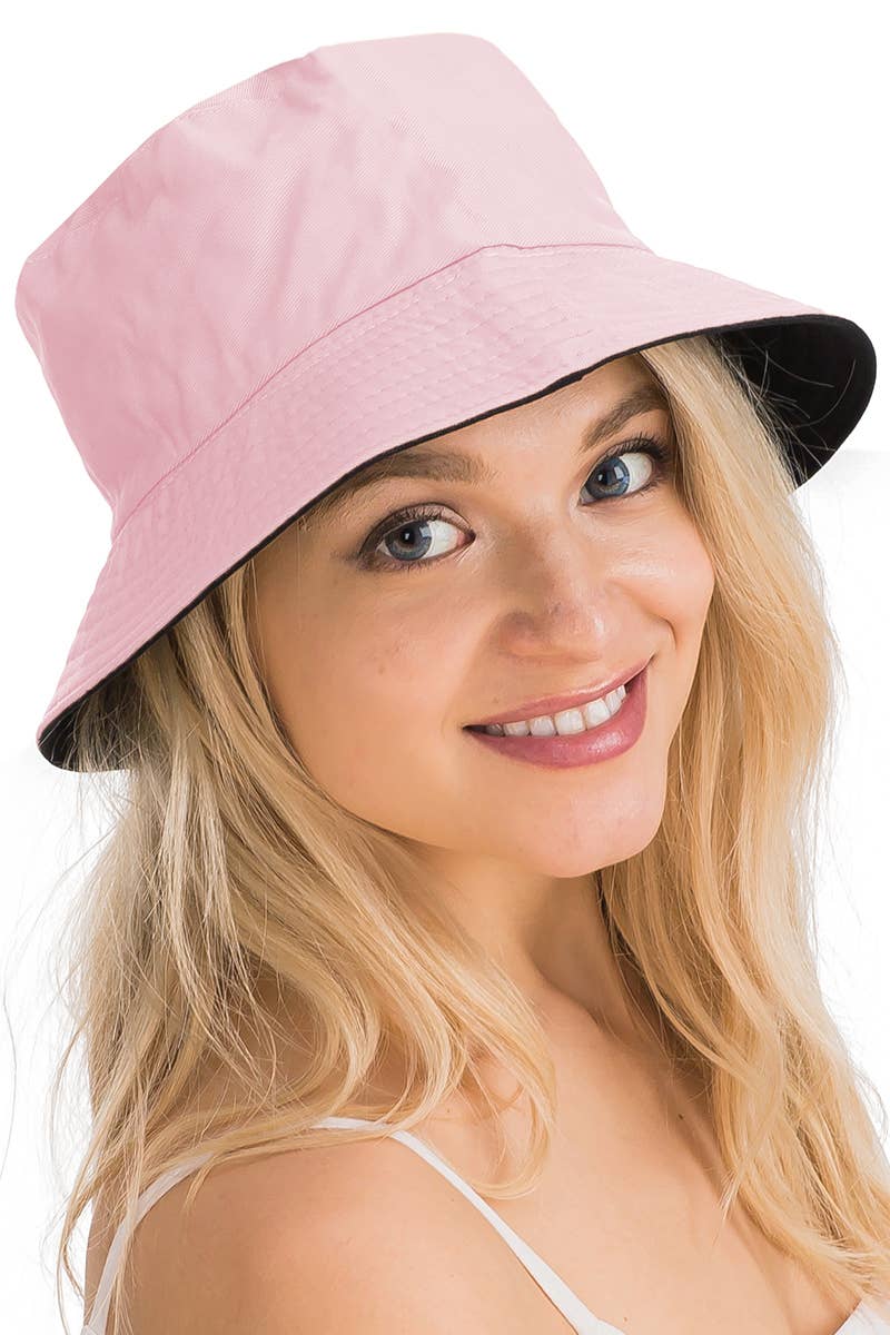 Cap Zone - Vente Bob – unisexe - Chapeau seau en coton uni réversible à fond noir18