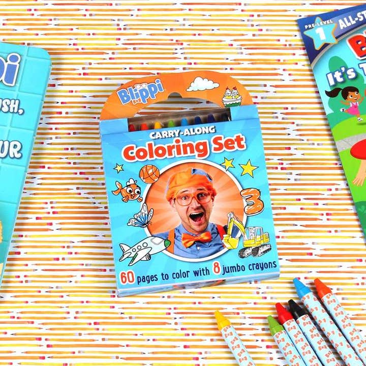 Simon & Schuster - Wholesale Book - Kids - Blippi: Carry-Along Coloring Set by Editors of Studio Fun International