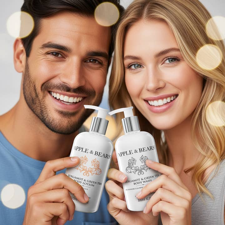 APPLE & BEARS – wholesale Bad- och kroppsvårdsset – Bergamott & Grönt Te Kroppstvätt & Lotion Presentset6