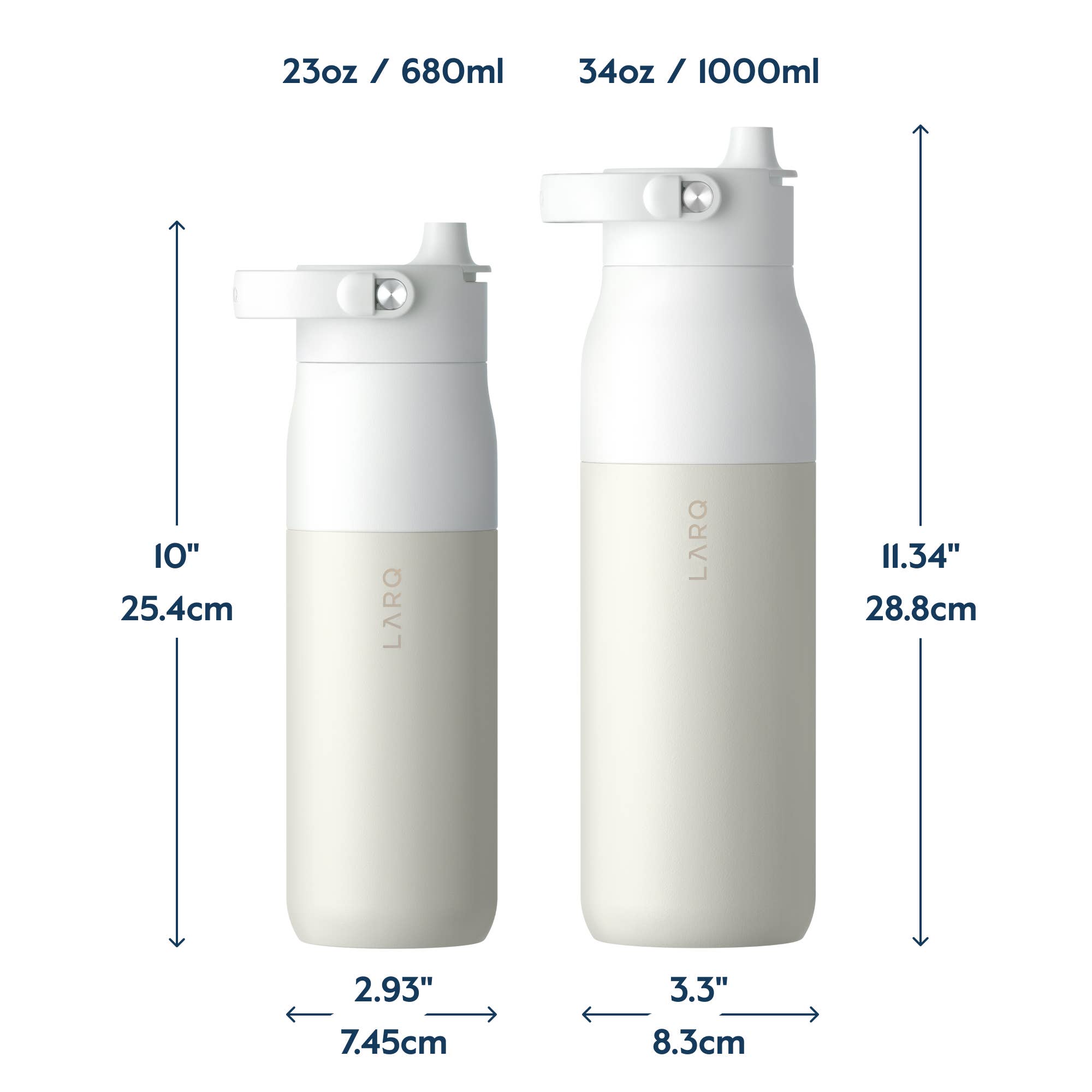 LARQ - Wholesale Water Bottle - LARQ PureVis2 34oz - Smart Water Bottle - Granite White2