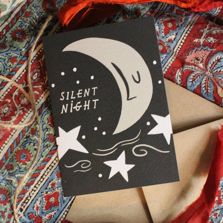 Lauren Marina - Vente Cartes de Noël - Carte de Noël « Silent Night » Moon1