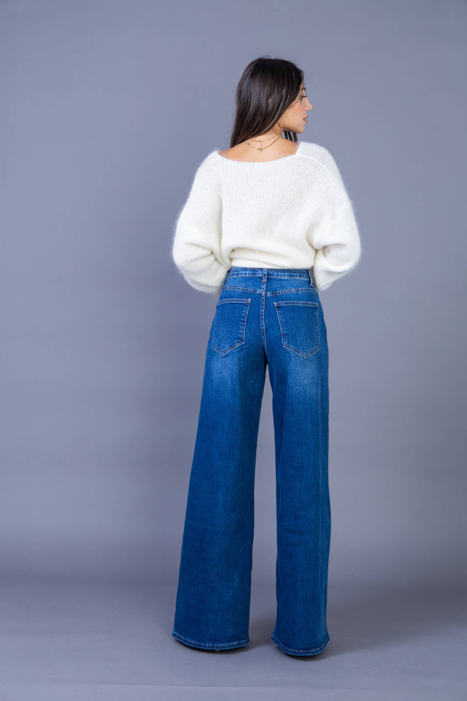 ANA & LUCY - Wholesale Jeans - Women's - Women's ultra wide leg jeans (Palazzo) "Nolwenn" - ANA & LUCY11