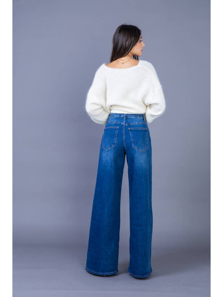 ANA & LUCY - Wholesale Jeans - Women's - Women's ultra wide leg jeans (Palazzo) "Nolwenn" - ANA & LUCY11