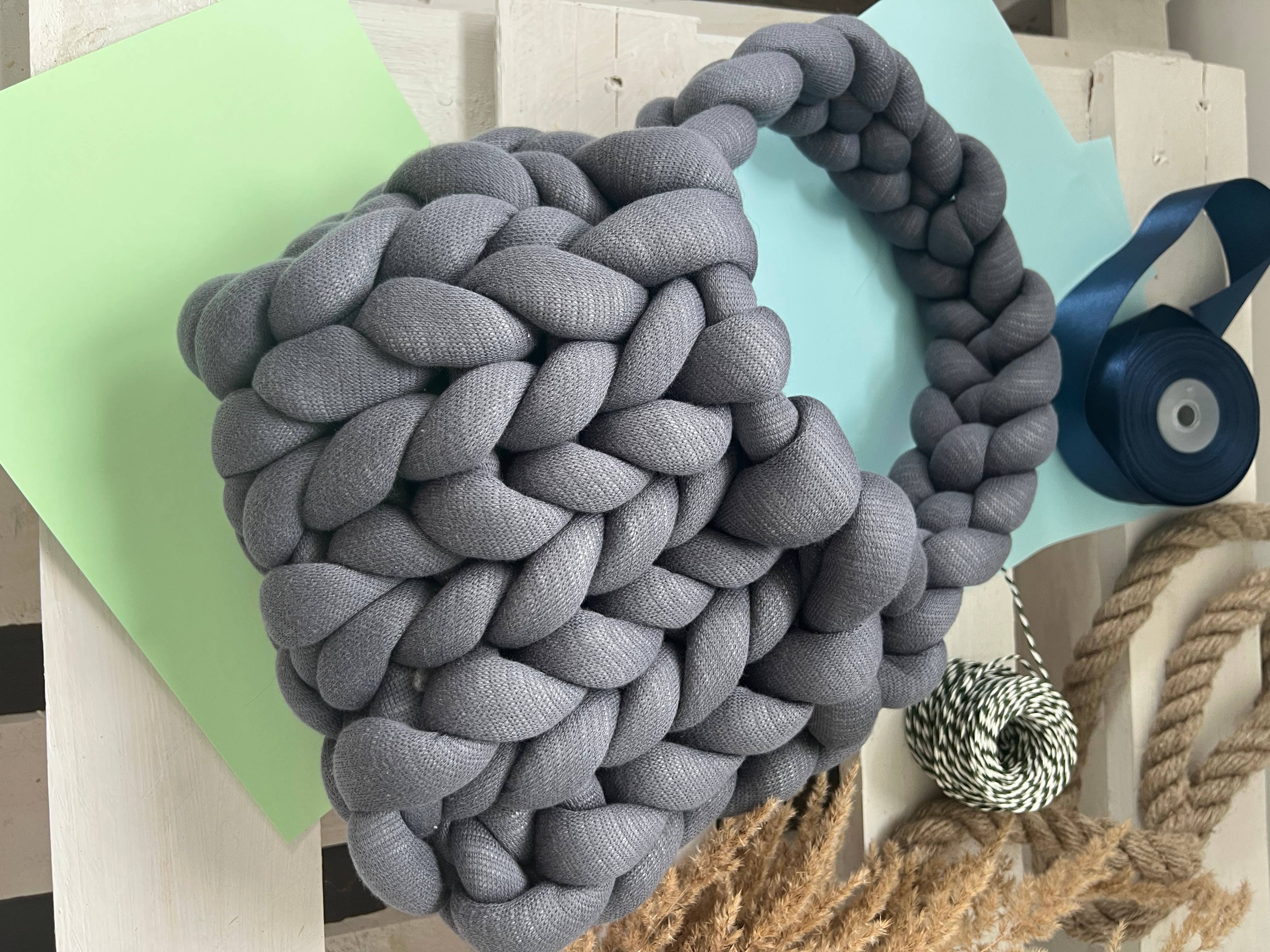 woolexperts – Großhandel Tragetasche – Damen – Handtasche aus grob gestrickter Baumwolle – Tragetasche für Schule und Strand2