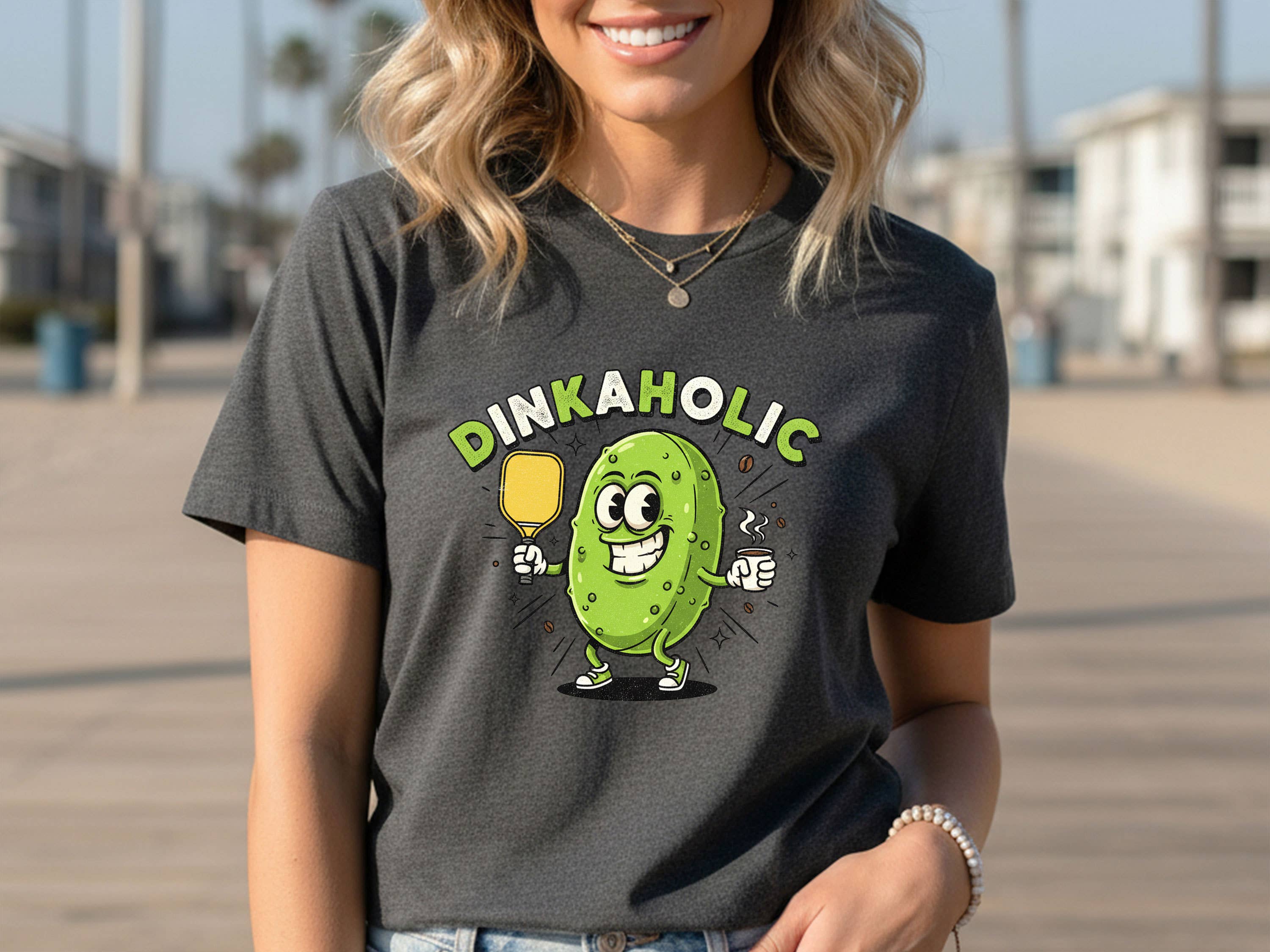 PressPilotCo - Wholesale T-Shirt (Graphic) - Women's - Dinkaholic Pickleball Shirt – Funny Pickleball Lover Tee