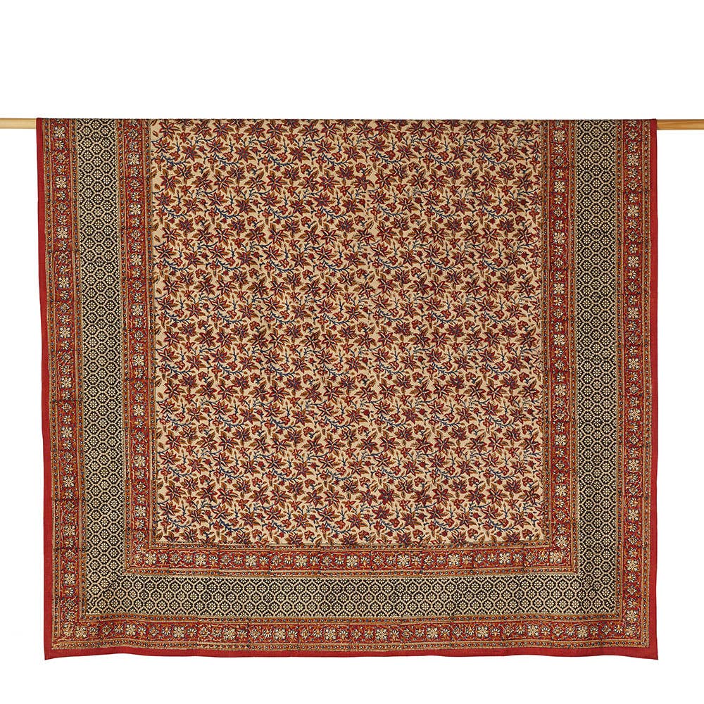 SERRV International - Wholesale Tablecloth - Sitara Vine Block Print Large Tablecloth1