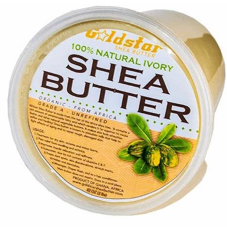 Goldstar Shea Butter - Wholesale Body Balm/Butter - Goldstar 100% Grade A Raw Unrefined Organic Shea Butter 32 OZ (2 Pounds) - Ivory or Yellow2