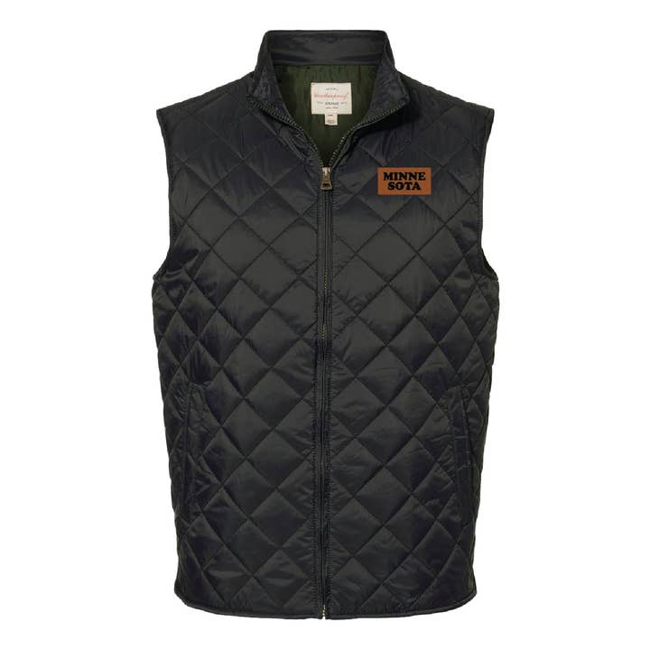 MN160 MINNE SOTA Gilet matelassé Vintage Diamond Unisexe pour la vente par Lakeside Clothing Co.