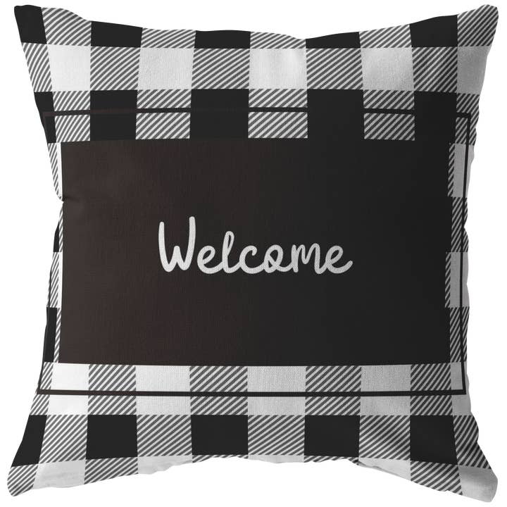 Welcome Pillow, Rustic Home Decor, Cozy Throw Pillow, Housewarming Gift, First Time Home Owner Gift for wholesale by Caliberry Home Goods