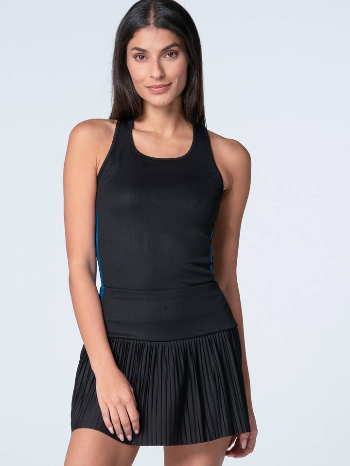 Kvinders Racer Rib Tanktop - SORT for engroshandel hos Lucky In Love