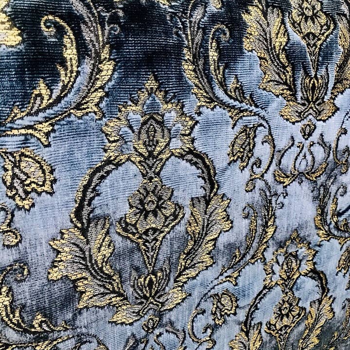 Fancy Styles Fabric - Wholesale Fabric - NEW Queen Estel Novelty Designer Italian Burnout Damask Velvet Fabric - Upholstery- By The Yard