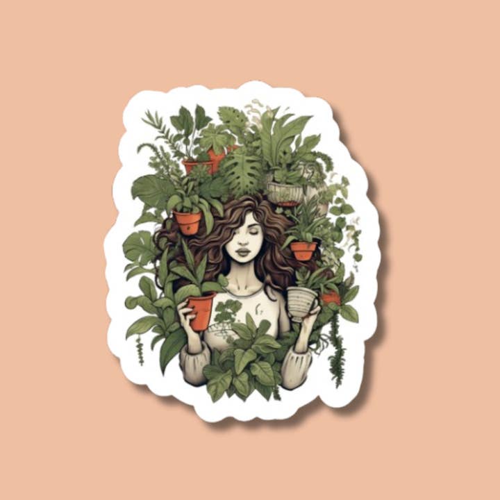 Plant Goddess Sticker, Plant Lover Sticker, Plant Life for wholesale by The Vinyl Rose