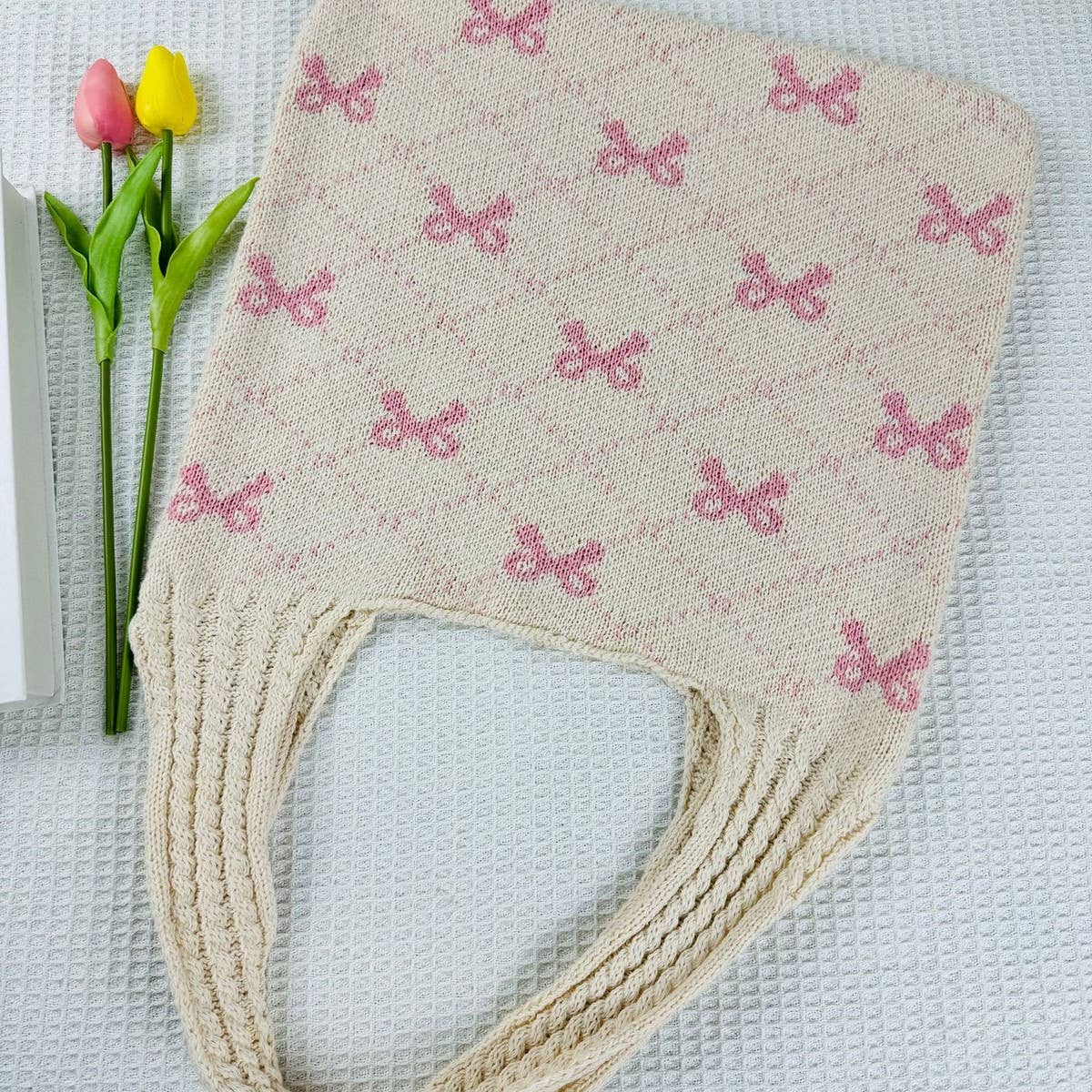 NINEXIS - Wholesale Tote Bag - Women's - CWAB4567_BOW KNIT LARGE CAPACITY TOTE BAG9