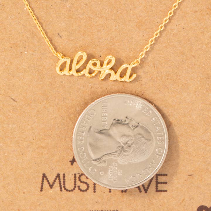 Fame Accessories - Wholesale Pendant/Charm Necklace - Aloha Print Classic Necklace