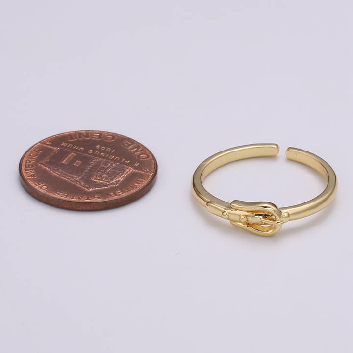 Aim Eternal – Engroshandel Båndring – 1pc spænde op 24K guld Ring, spænde justerbar guld bremse Ring, enkel guld Ring, bælte Ring - R441