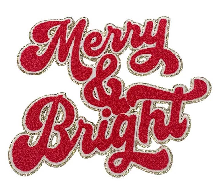 SHY Designs, LLC - Wholesale Patch - Merry and Bright Christmas Iron On Chenille Patch2