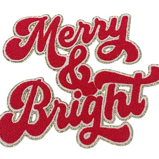 SHY Designs, LLC - Wholesale Patch - Merry and Bright Christmas Iron On Chenille Patch2