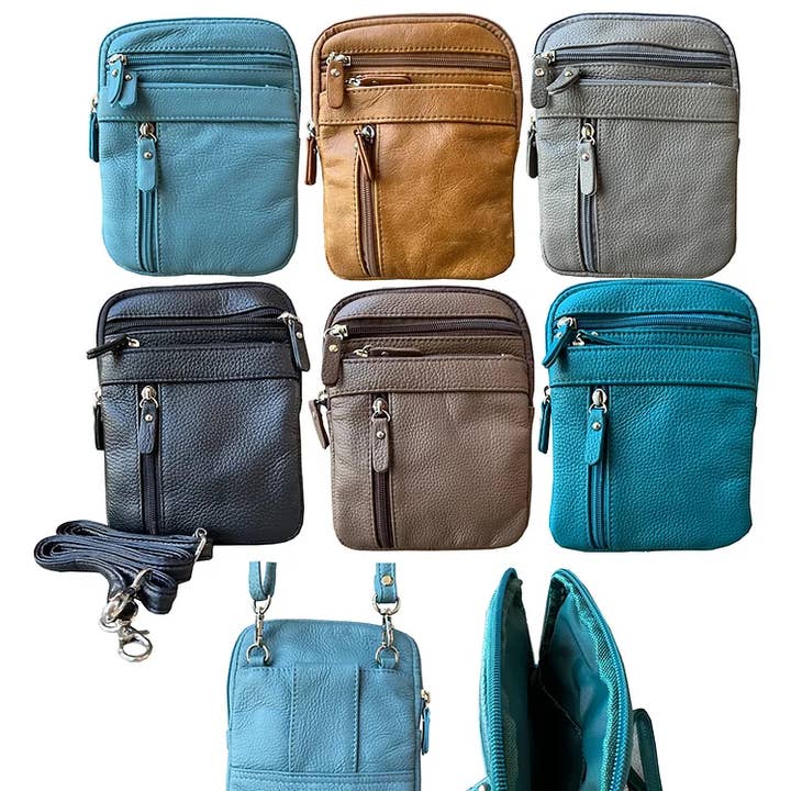 Roma Leathers, Inc. - Wholesale Crossbody Bag - Women's - W018 cowhide leather crossbody