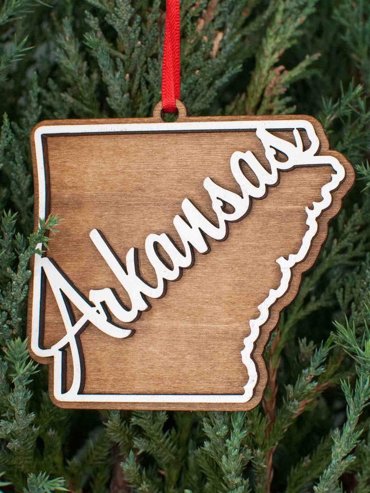 Arkansas Christmas Ornament for wholesale by The Little Ornament Shop