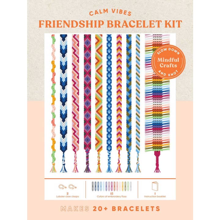 Chronicle Books - Wholesale DIY Craft Kit - Mindful Crafts: Calm Vibes Friendship Bracelet Kit