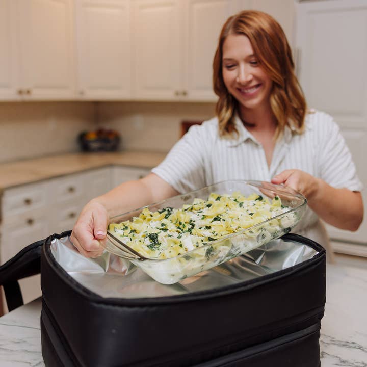 Picnic Time Family of Brands - Wholesale Cooler/Cooler Bag - Double Decker Casserole Tote, (Black)1