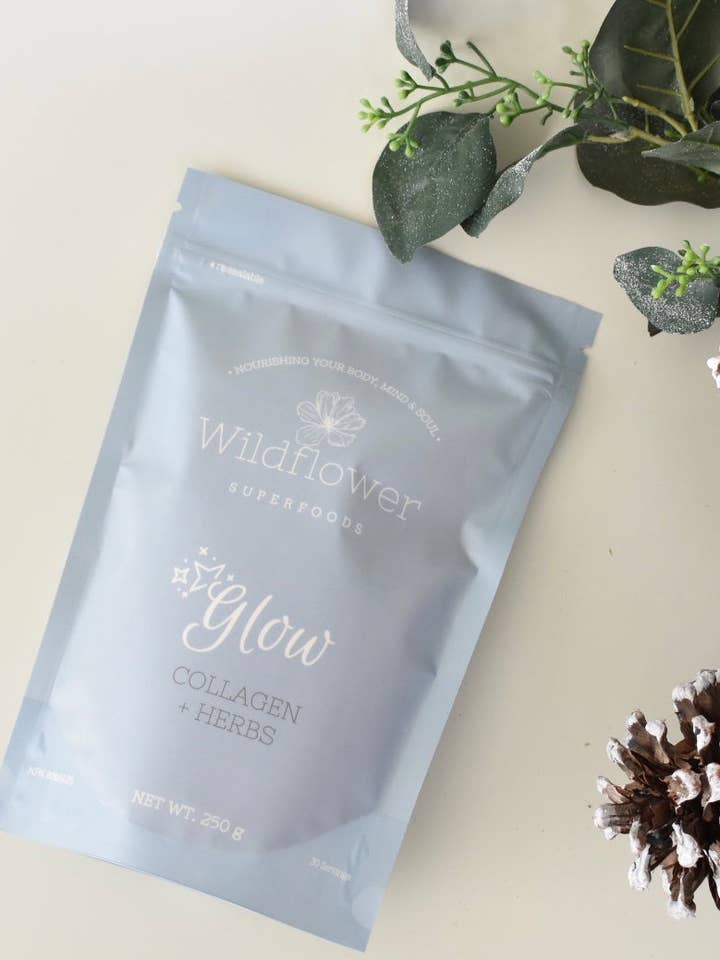 GLOW - Collagen + Herbs for wholesale by Wildflower Superfoods Inc.